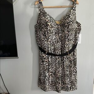 Swimsuits For All Leopard Print Swimdress size 30